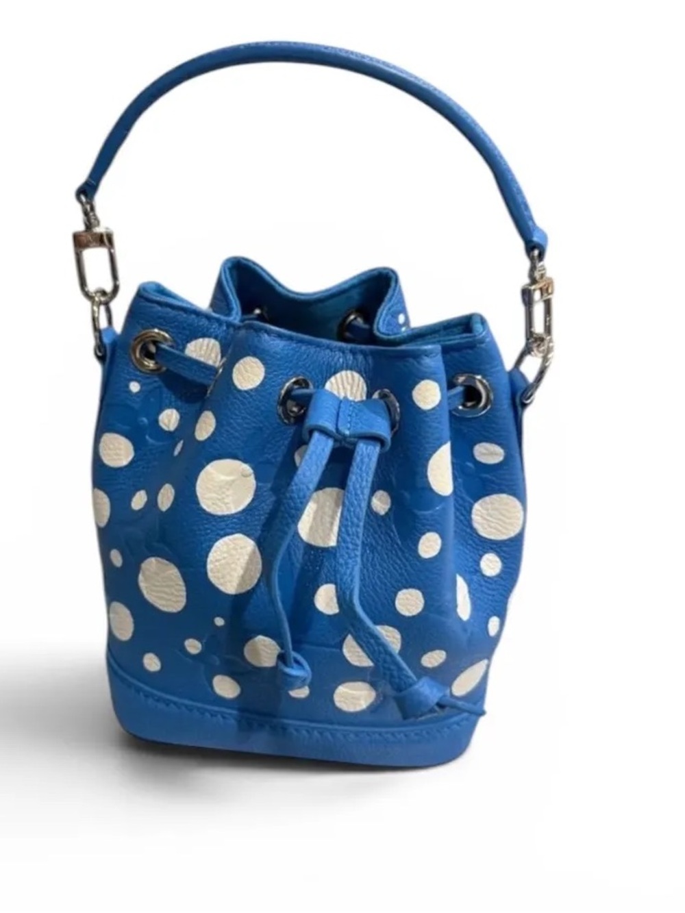 Louis Vuitton x Yayoi Kusama Blue & White Polka Dot Nano Noe Bucket Bag